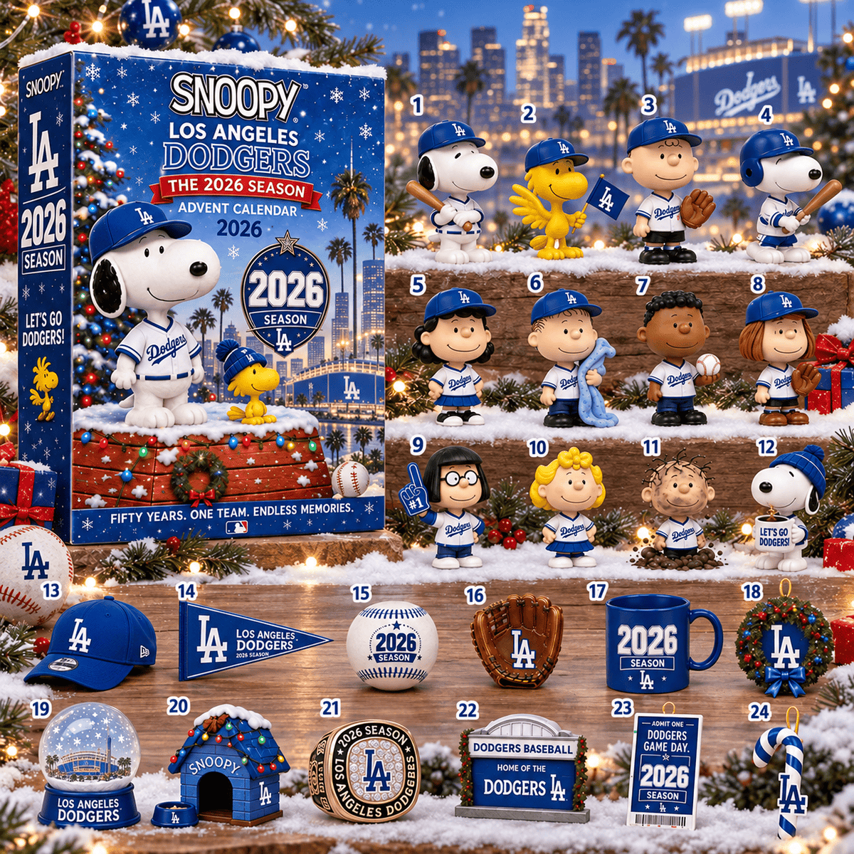 Los Angeles Dodgers MLB x Snoopy Advent Calendar 2026