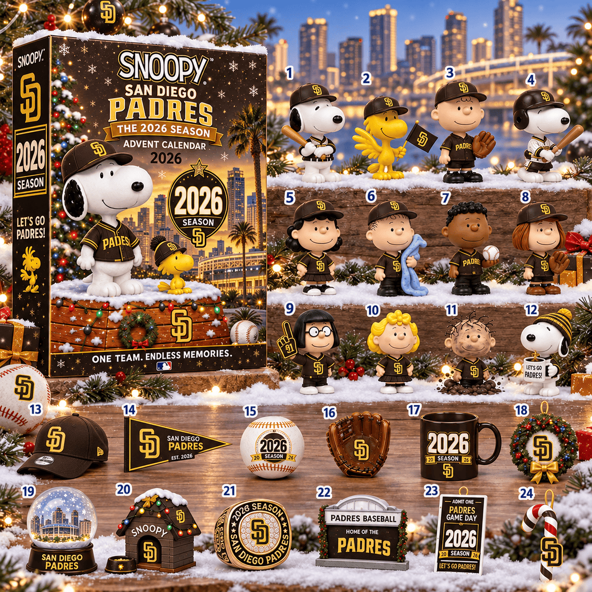 San Diego Padres MLB x Snoopy Advent Calendar 2026