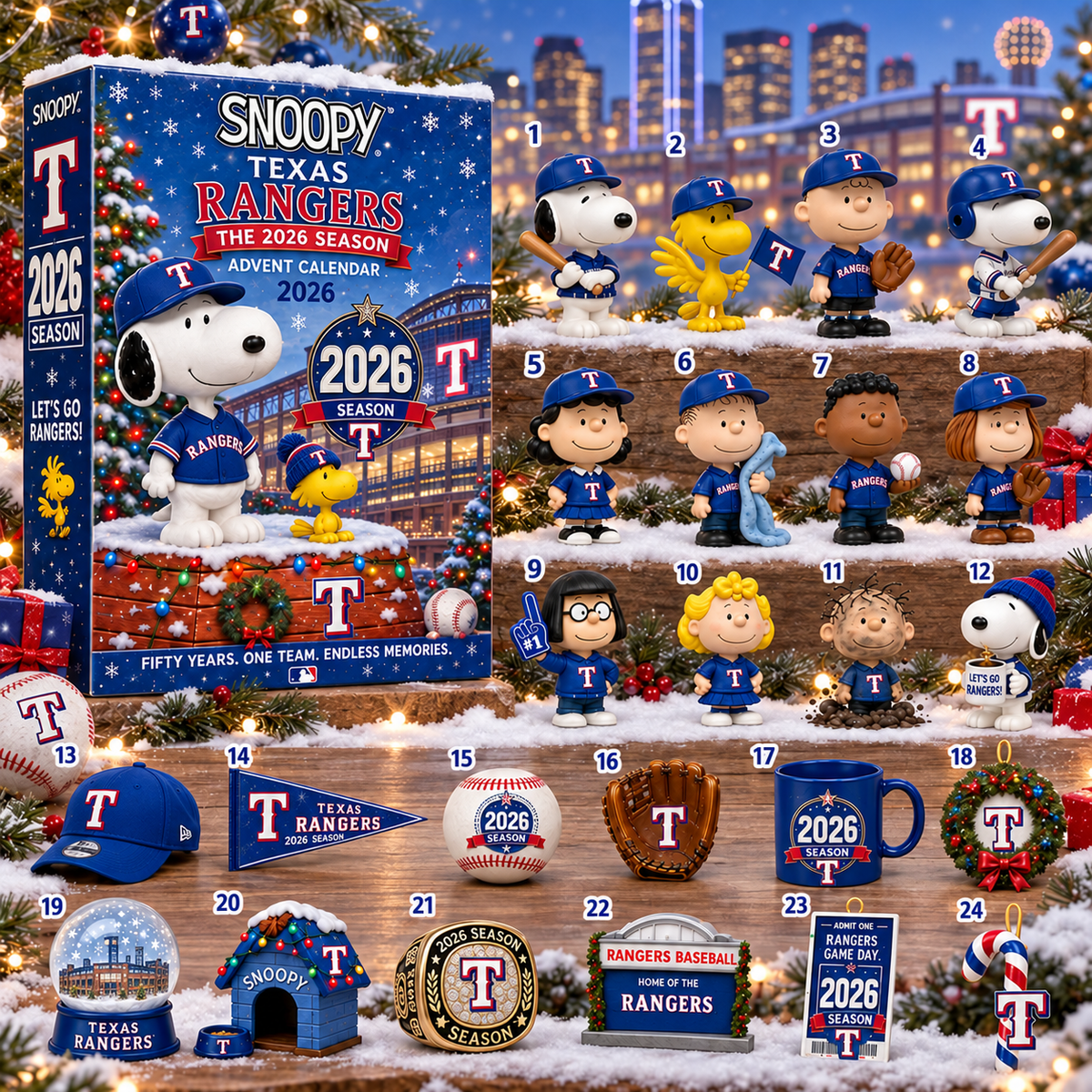 Texas Rangers MLB x Snoopy Advent Calendar 2026