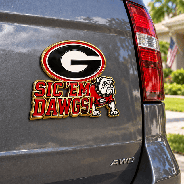 Georgia Bulldogs NCAA Team Slogan Acrylic Car Sticker