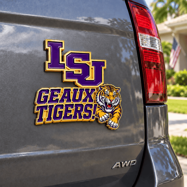 LSU Tigers NCAA Team Slogan Acrylic Car Sticker