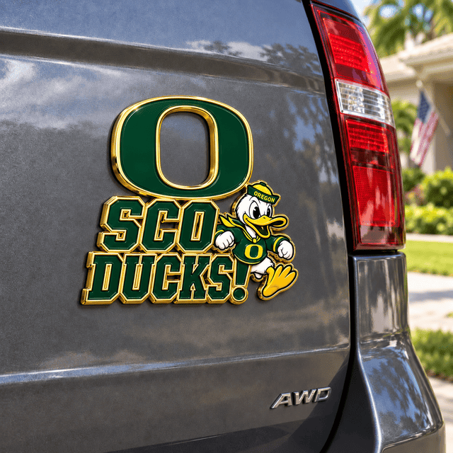 Oregon Ducks NCAA Team Slogan Acrylic Car Sticker