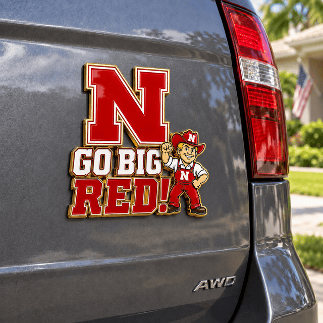 Nebraska Cornhuskers NCAA Team Slogan Acrylic Car Sticker