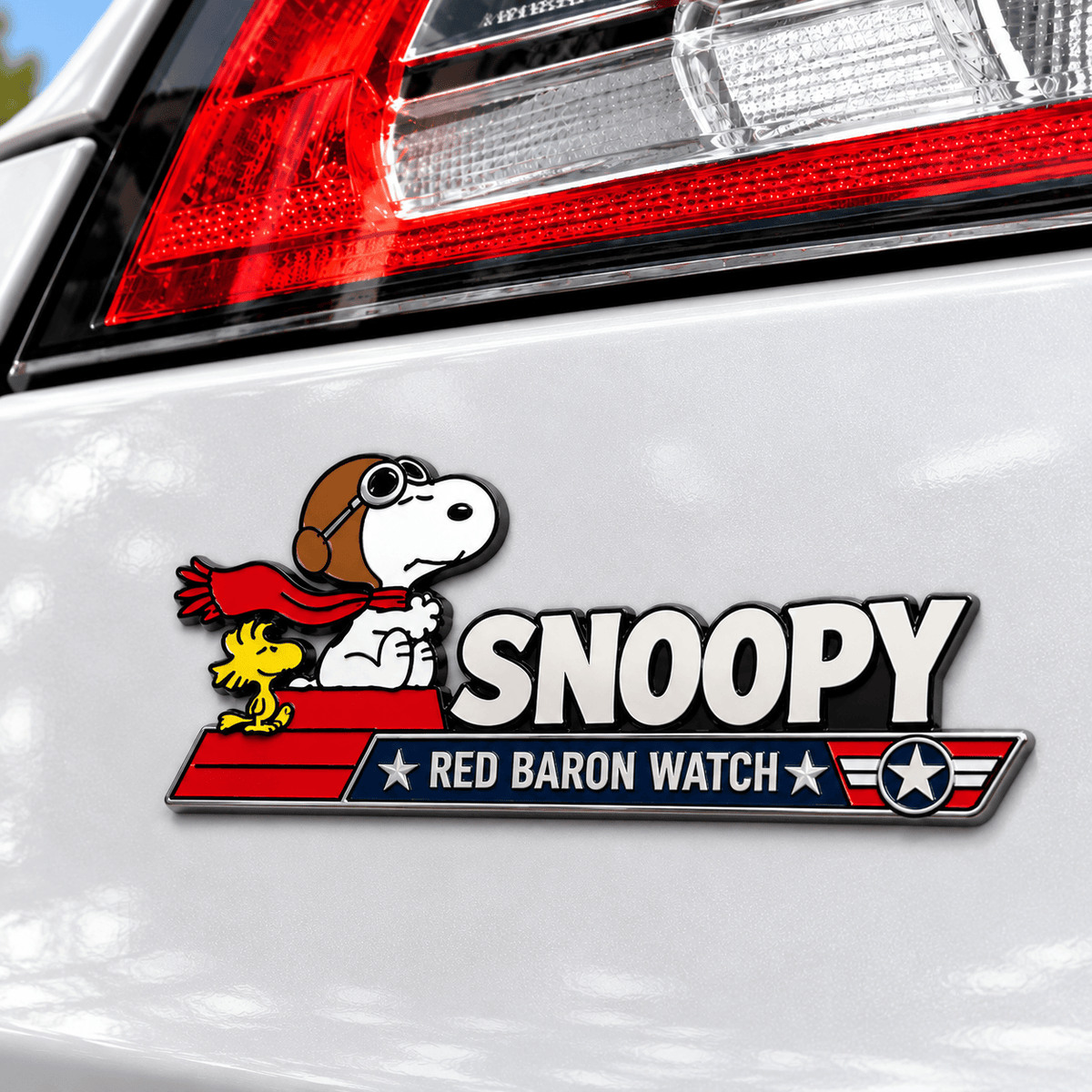 Snoopy & Woodstock Red Baron Watch Car Emblem Badge