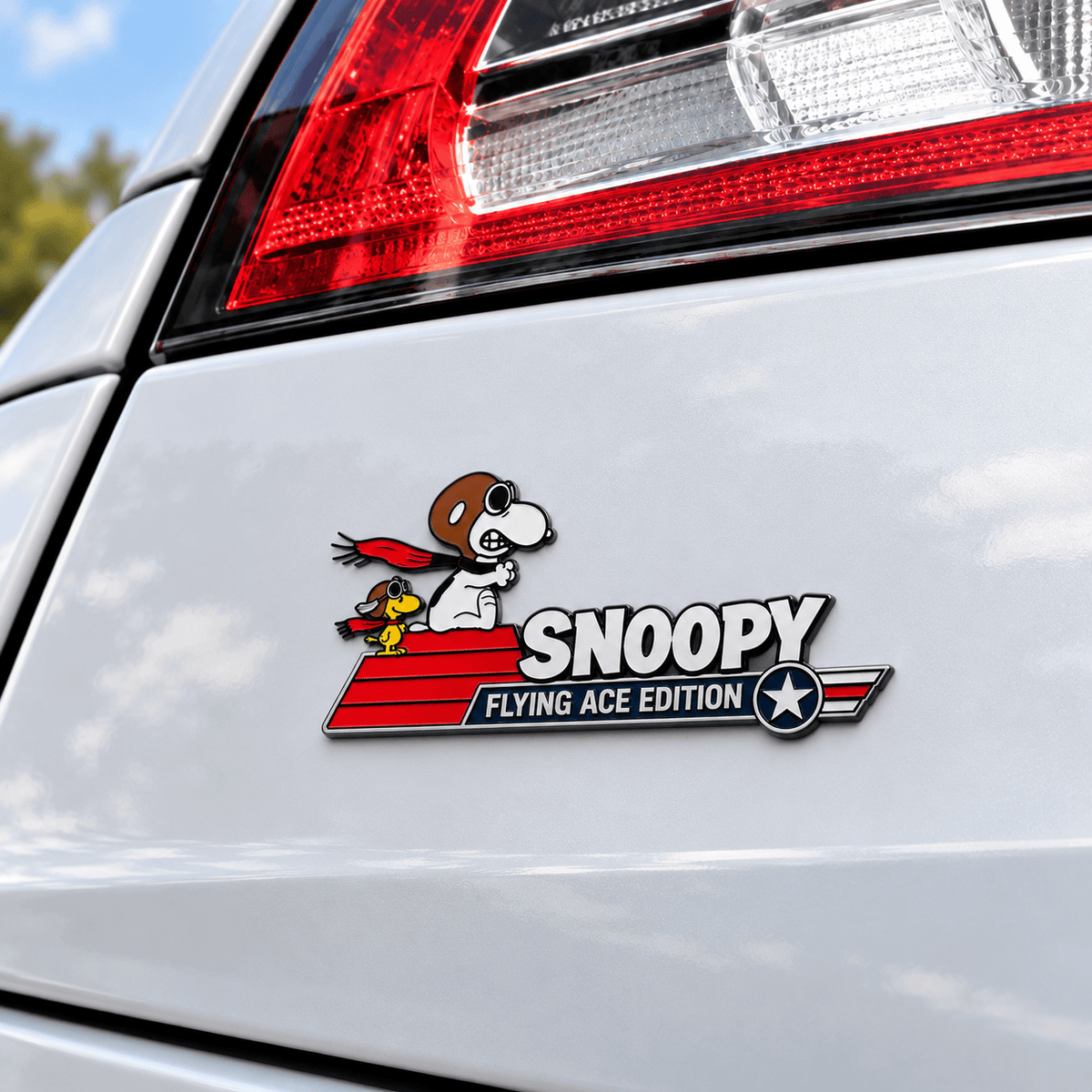 Snoopy & Woodstock Doghouse Daredevils Flying Ace Car Emblem Badge