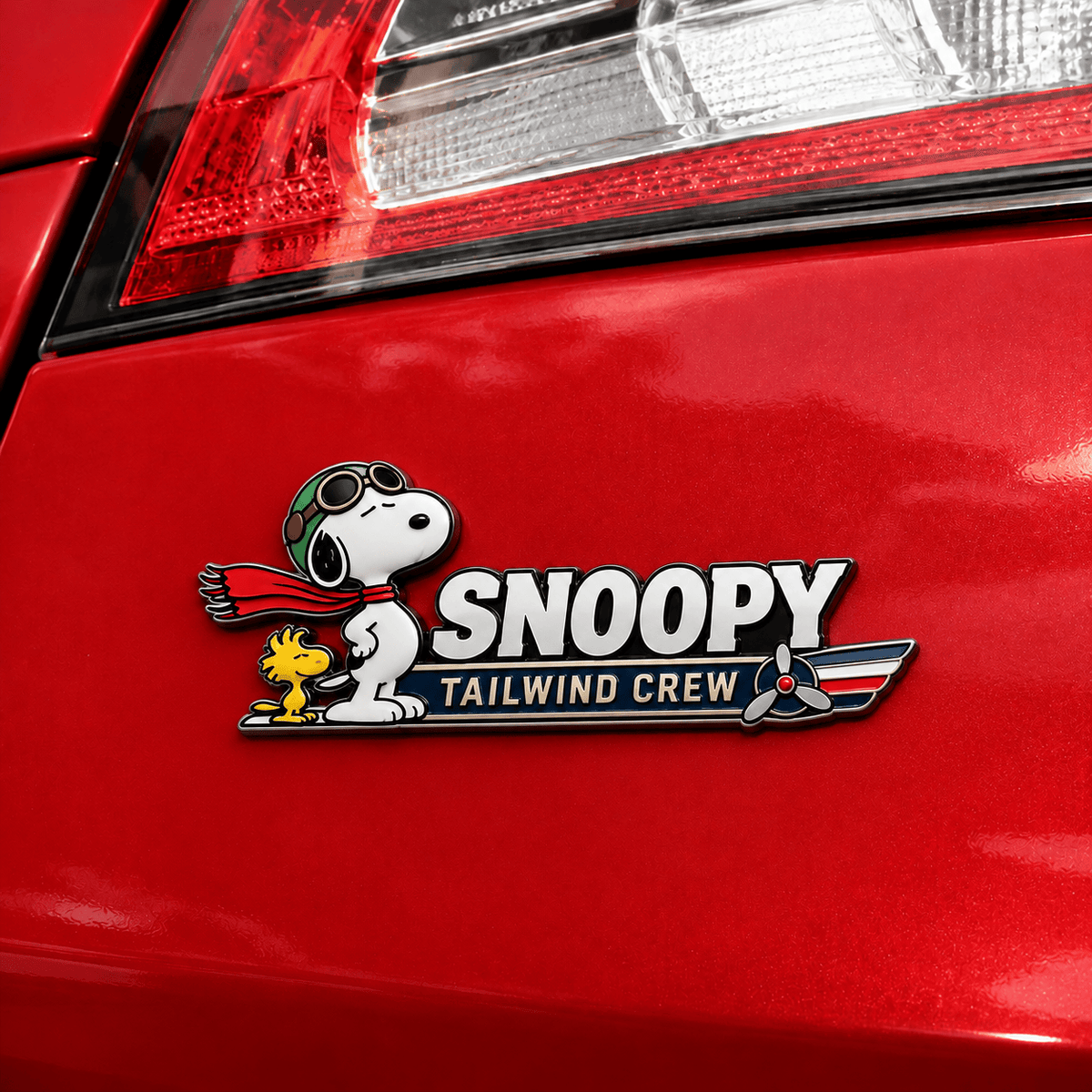Snoopy & Woodstock Tailwind Crew Car Emblem Badge