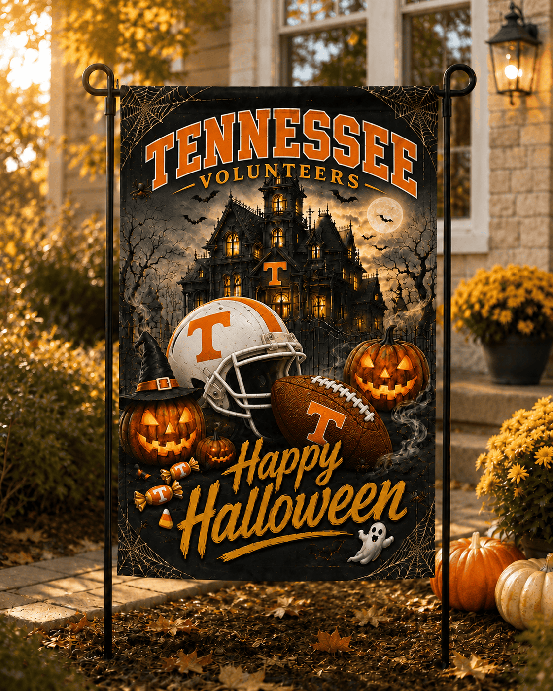 Tennessee Volunteers NCAA Halloween Garden Flag