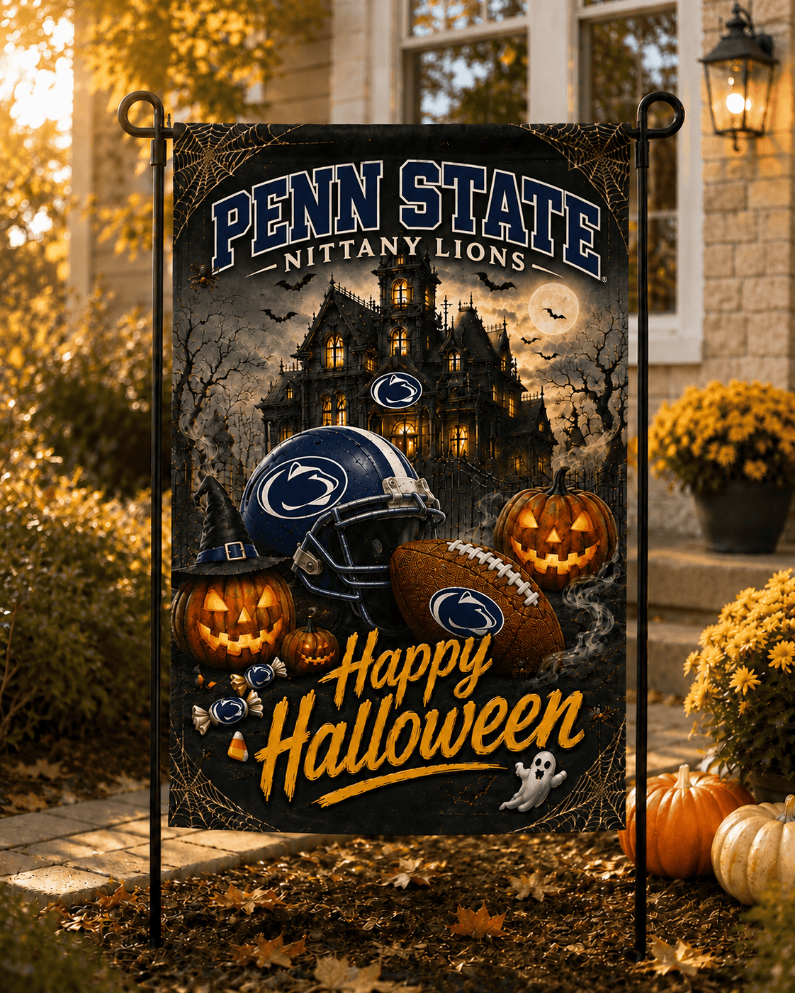 Penn State Nittany Lions NCAA Halloween Garden Flag
