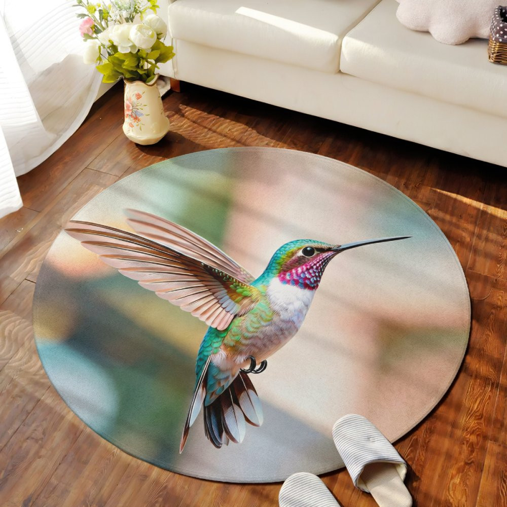 Round Hummingbird Rug Hummingbird Premium Round Carpet - cozynove