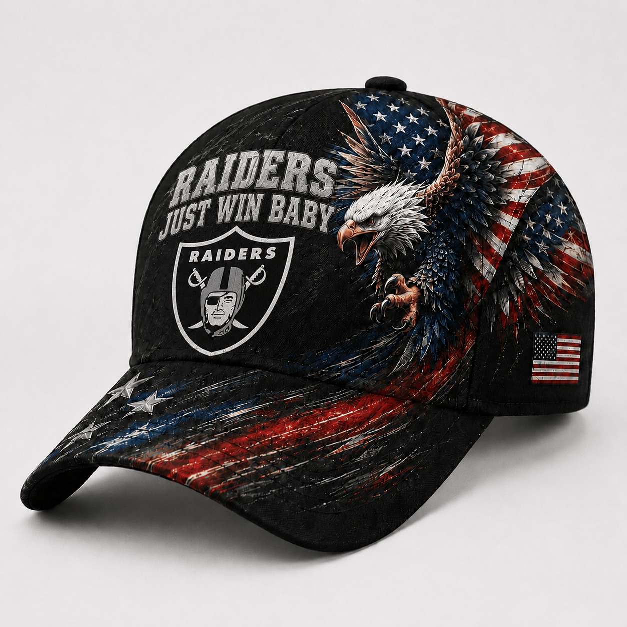 Las Vegas Raiders | Premium NFL Eagle Freedom America Classic Cap