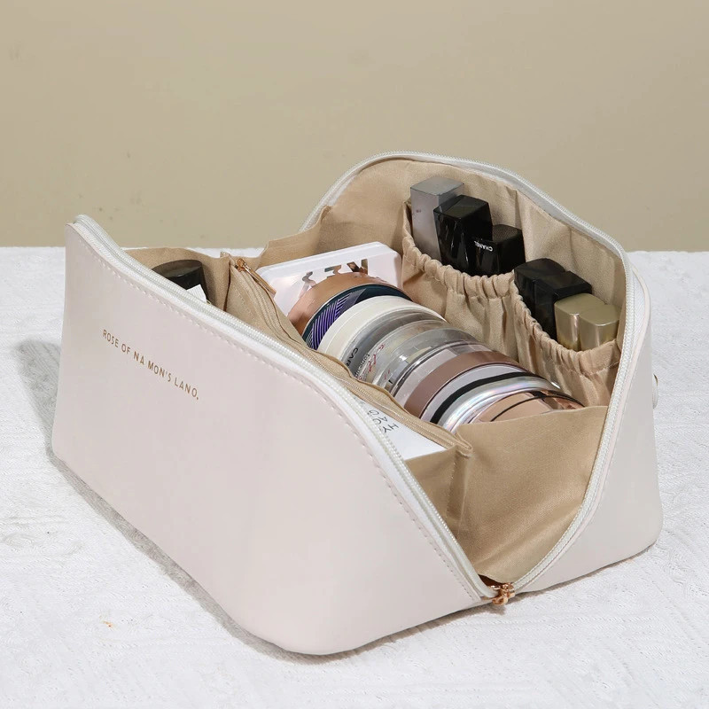 Travel cosmetic storage bag for organizing beauty products and tools