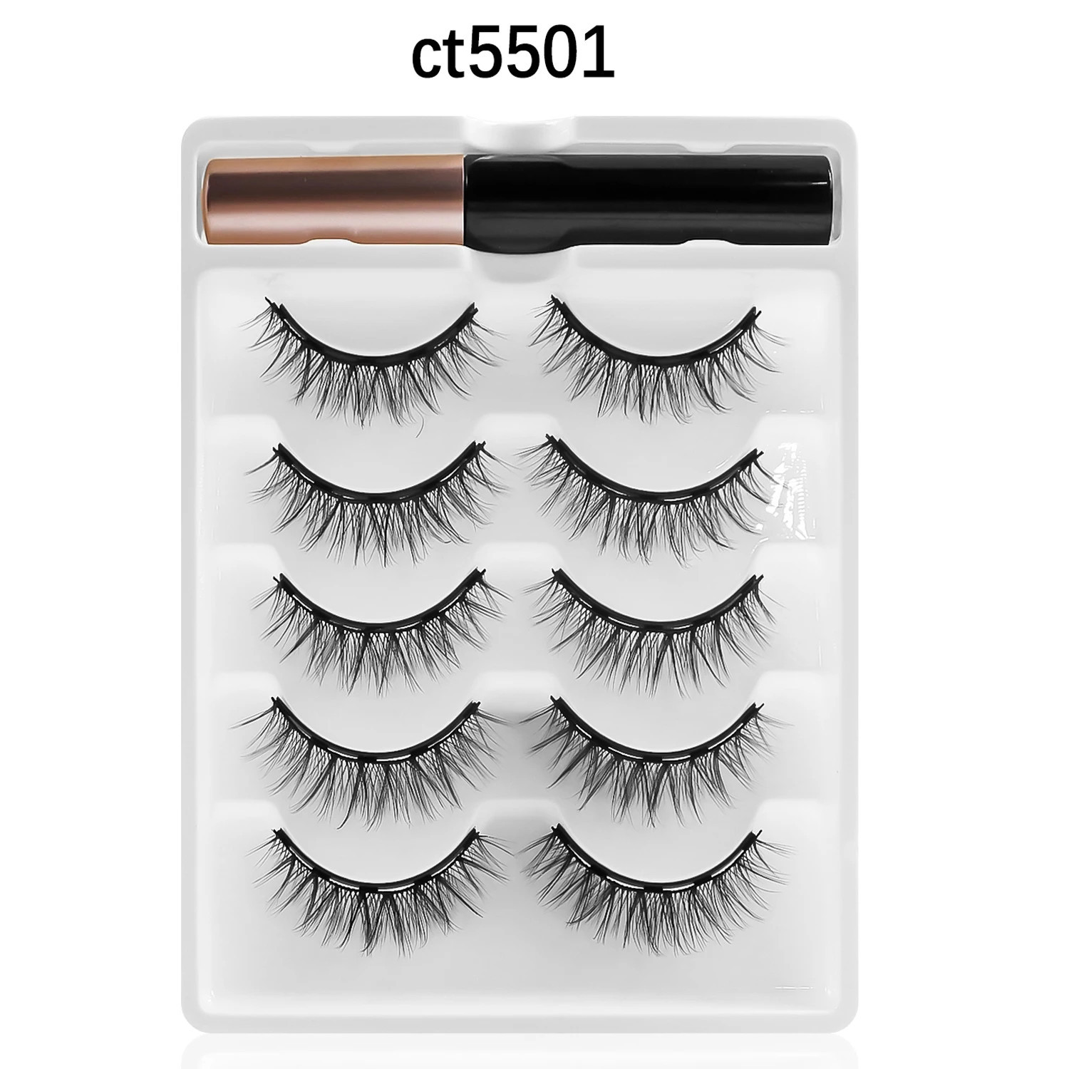 Easy apply magnetic false eyelashes with waterproof eyeliner for natural and volume look
