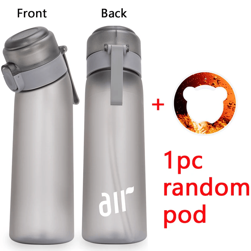 Transparent sports bottle with reusable flavor system for healthy hydration USA