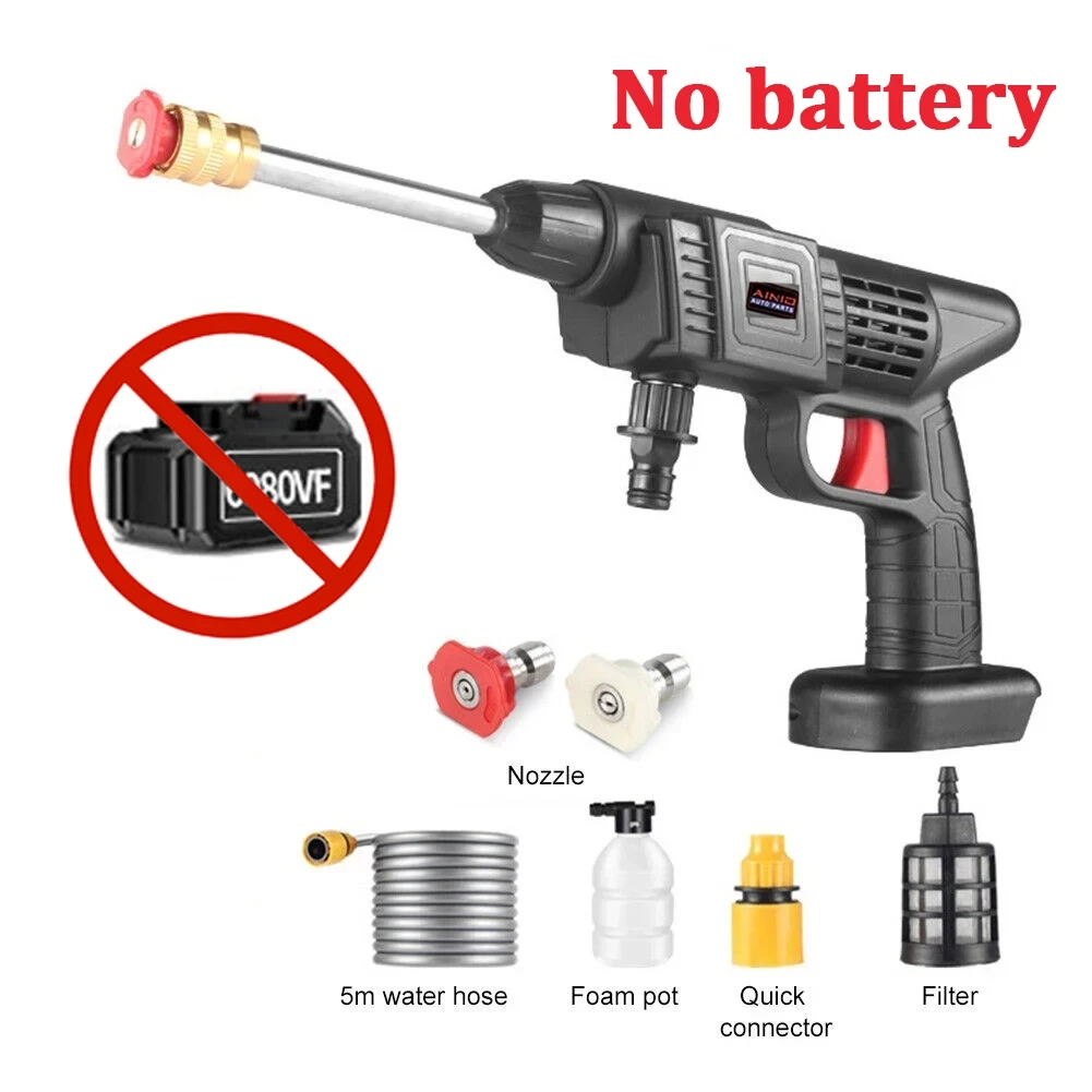 Portable cordless pressure washer 60BAR high power car wash gun self priming cleaner USA trending