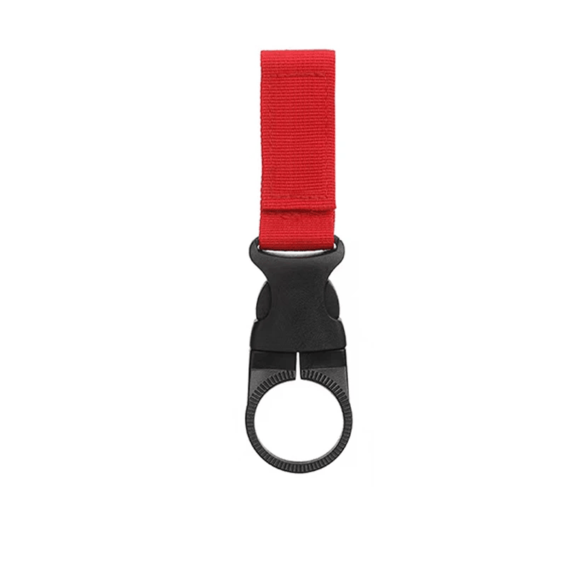 Nylon bottle carrying clip with secure buckle for camping travel and outdoor activities