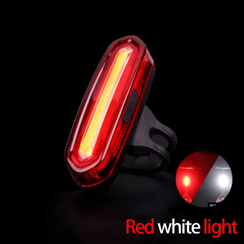 Rechargeable bicycle tail light with multiple lighting modes for road bikes mountain bikes and e bikes