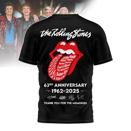 The Rolling Stones Tongue Logo 63rd Anniversary 3D Shirt for Fans Celebrating Classic Rock Legacy