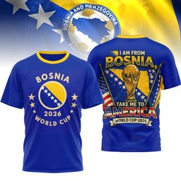 Bosnia & Herzegovina Blue and Gold 2026 World Cup 3D Shirt for Proud Fans Cheering at Every Match