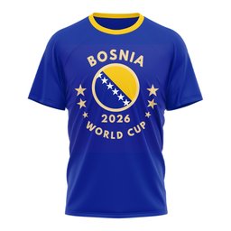 Bosnia & Herzegovina Blue and Gold 2026 World Cup 3D Shirt for Proud Fans Cheering at Every Match