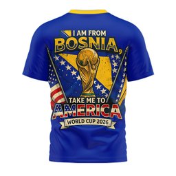 Bosnia & Herzegovina Blue and Gold 2026 World Cup 3D Shirt for Proud Fans Cheering at Every Match