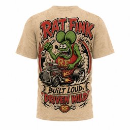 Rat Fink Green Mouse With Flaming Hot Rod 3D Shirt for Classic Car and Kustom Culture Fans