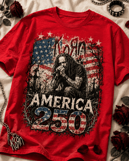 Korn Distressed American Flag 250 Years Graphic 3D Shirt for Hardcore Nu Metal Fans