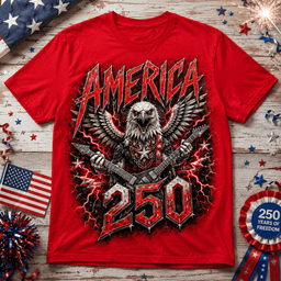 Slayer America 250 Eagle Guitar Graphic 3D Shirt for Metalheads Celebrating Loud Patriotism