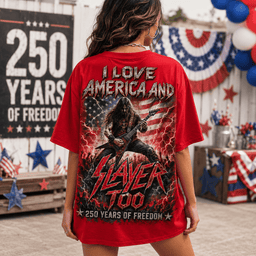 Slayer America 250 Eagle Guitar Graphic 3D Shirt for Metalheads Celebrating Loud Patriotism
