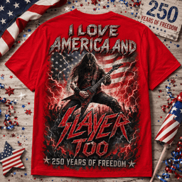Slayer America 250 Eagle Guitar Graphic 3D Shirt for Metalheads Celebrating Loud Patriotism