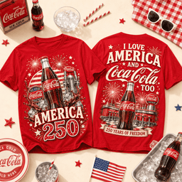 Coca-Cola America 250 Celebration 3D Shirt for Patriotic Fans