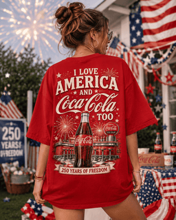 Coca-Cola America 250 Celebration 3D Shirt for Patriotic Fans
