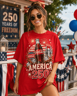 Coca-Cola America 250 Celebration 3D Shirt for Patriotic Fans