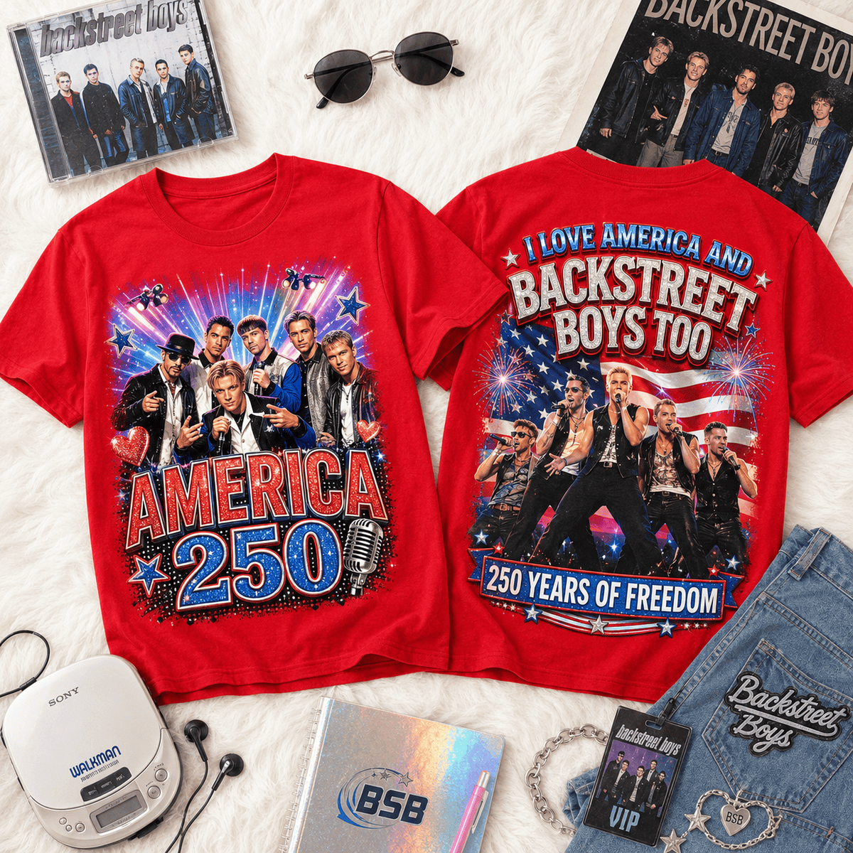 Backstreet Boys 250 Years Of Freedom Patriotic Red 3D Shirt for Longtime Fans Celebrating Concert Nights