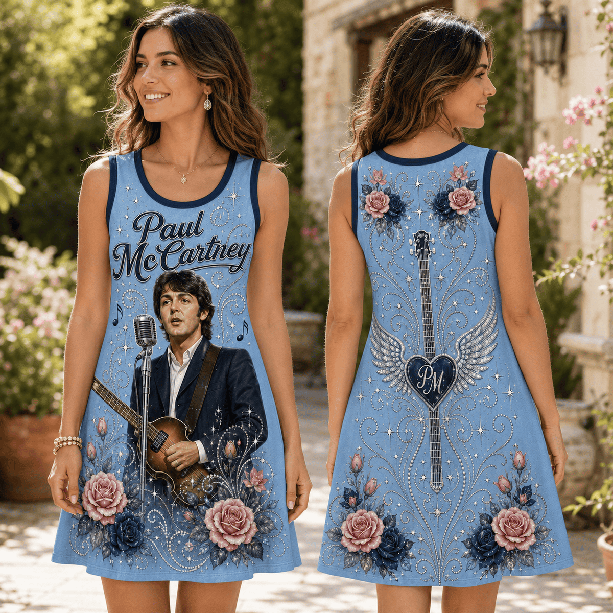 Paul McCartney Floral Guitar Women Dress for True Fans