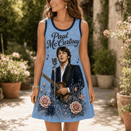 Paul McCartney Floral Guitar Women Dress for True Fans