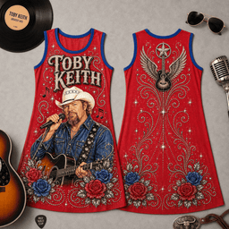 Toby Keith Red Roses Premium Dress for Country Music Lovers