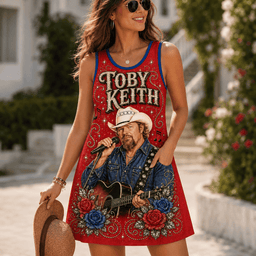 Toby Keith Red Roses Premium Dress for Country Music Lovers