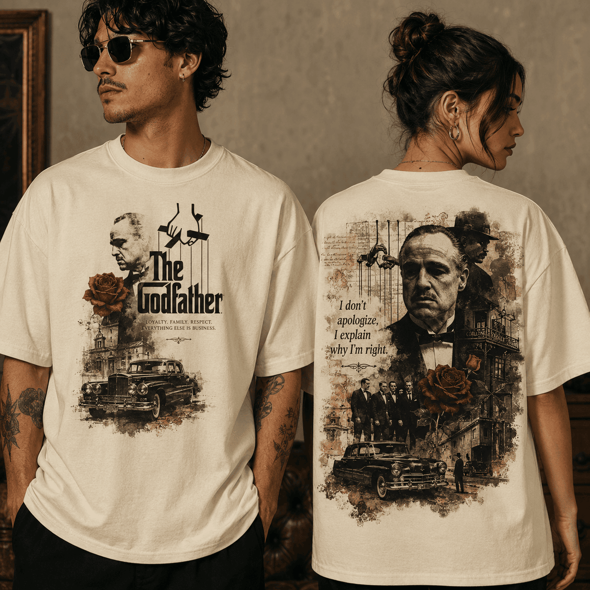 The Godfather Rose Motif 3D Shirt for Classic Movie Fans