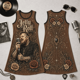 Jelly Roll Rose Motif Dress for Dedicated Fans