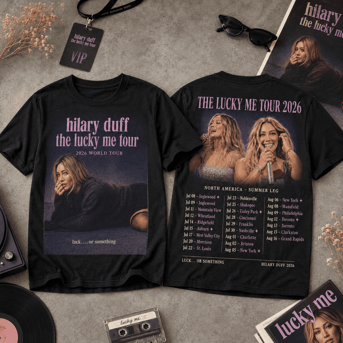 Hilary Duff Lucky Me Tour 3D Shirt for Concert Nights