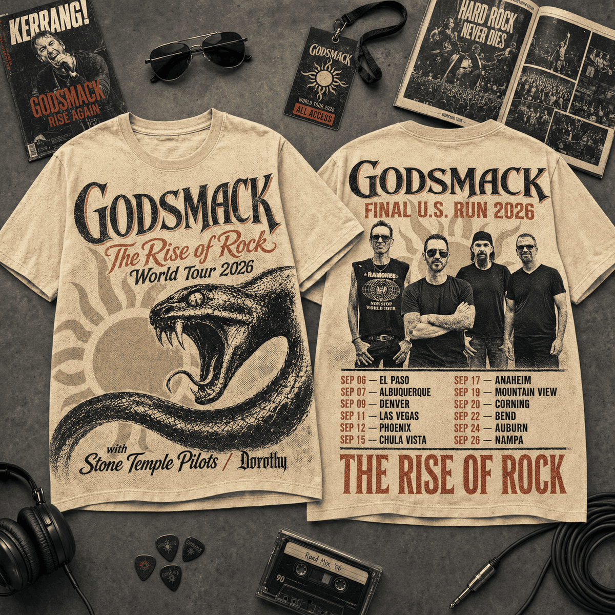 Godsmack Rise of Rock Tour 3D Shirt for Concert Nights