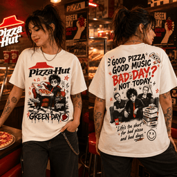 Green Day Pizza Hut 3D Shirt for Punk Rock Pizza Lovers