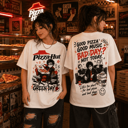 Green Day Pizza Hut 3D Shirt for Punk Rock Pizza Lovers