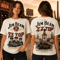 Jim Beam ZZ Top Vintage 3D Shirt for Rock and Roll Fans