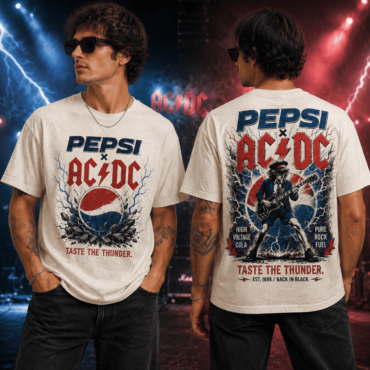 AC/DC Pepsi Collaboration 3D Shirt for Rock Enthusiasts