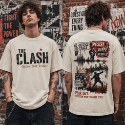 The Clash Protest Art 3D Shirt for True Punk Rock Fans