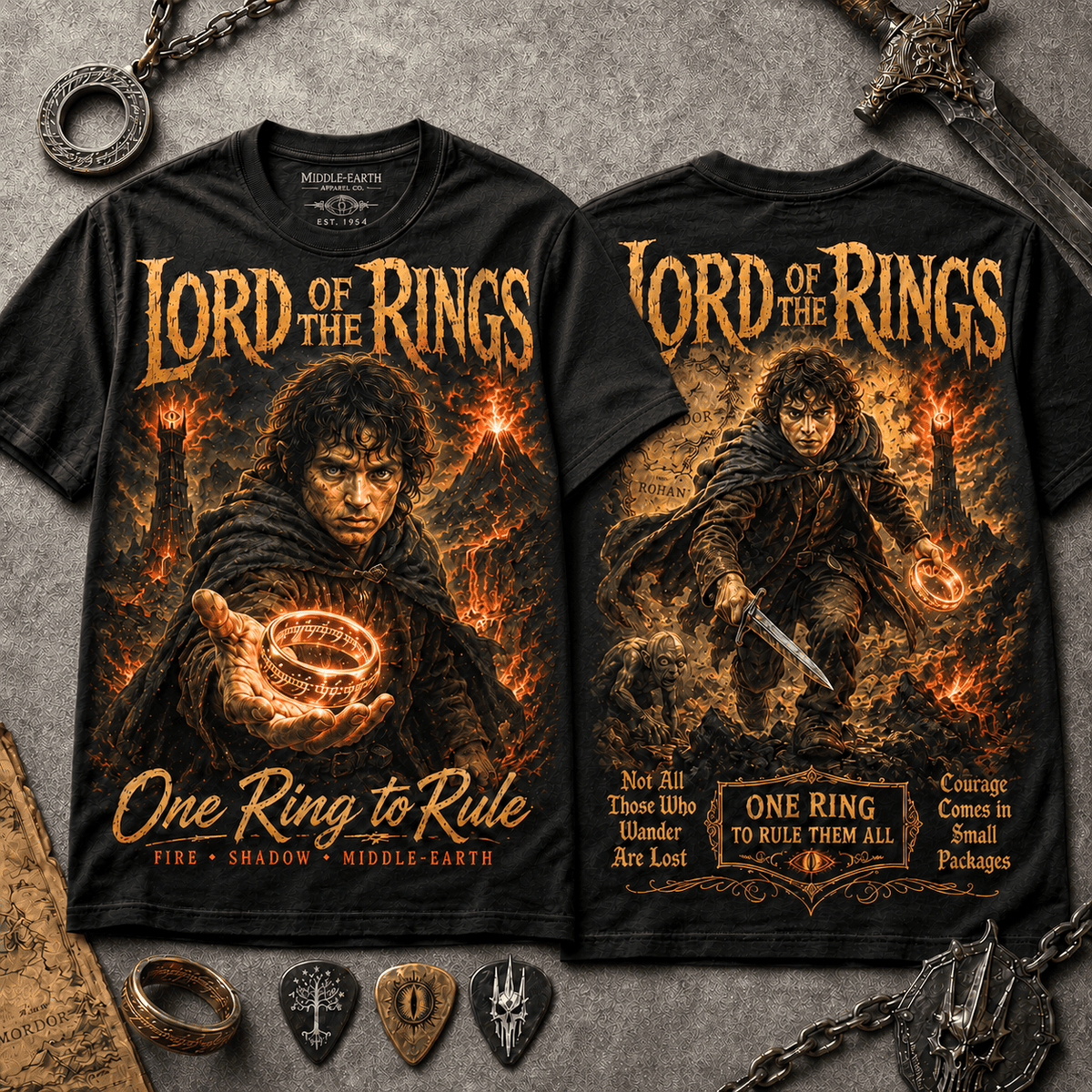 Lord of the Rings Fiery Ring 3D Shirt for True Fans