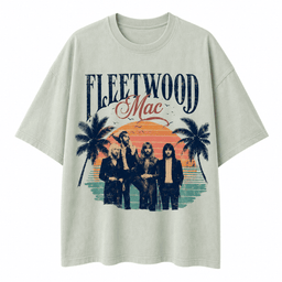 Fleetwood Mac Sunset Palm Vintage Band Photo 3D Shirt for Laid Back Beach Days and Concert Nights