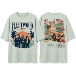 Fleetwood Mac Sunset Palm Vintage Band Photo 3D Shirt for Laid Back Beach Days and Concert Nights