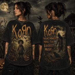 Korn Nightmares Make the Loudest Music Halloween Scare Graphic 3D Shirt for Nu Metal Fans Who Love Dark Tour Style